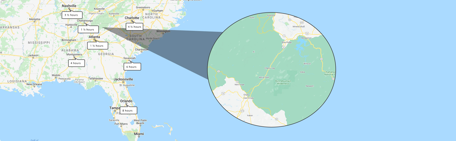 Morning Breeze Cabin Rentals map